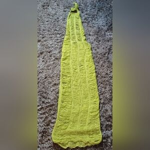 Nasty Gal Lime Fringe Knit Halter Beach Coverup Medium Nwt
